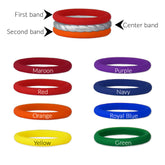Build Your Own Stackable Silicone Ring Set Rope Silver Center
